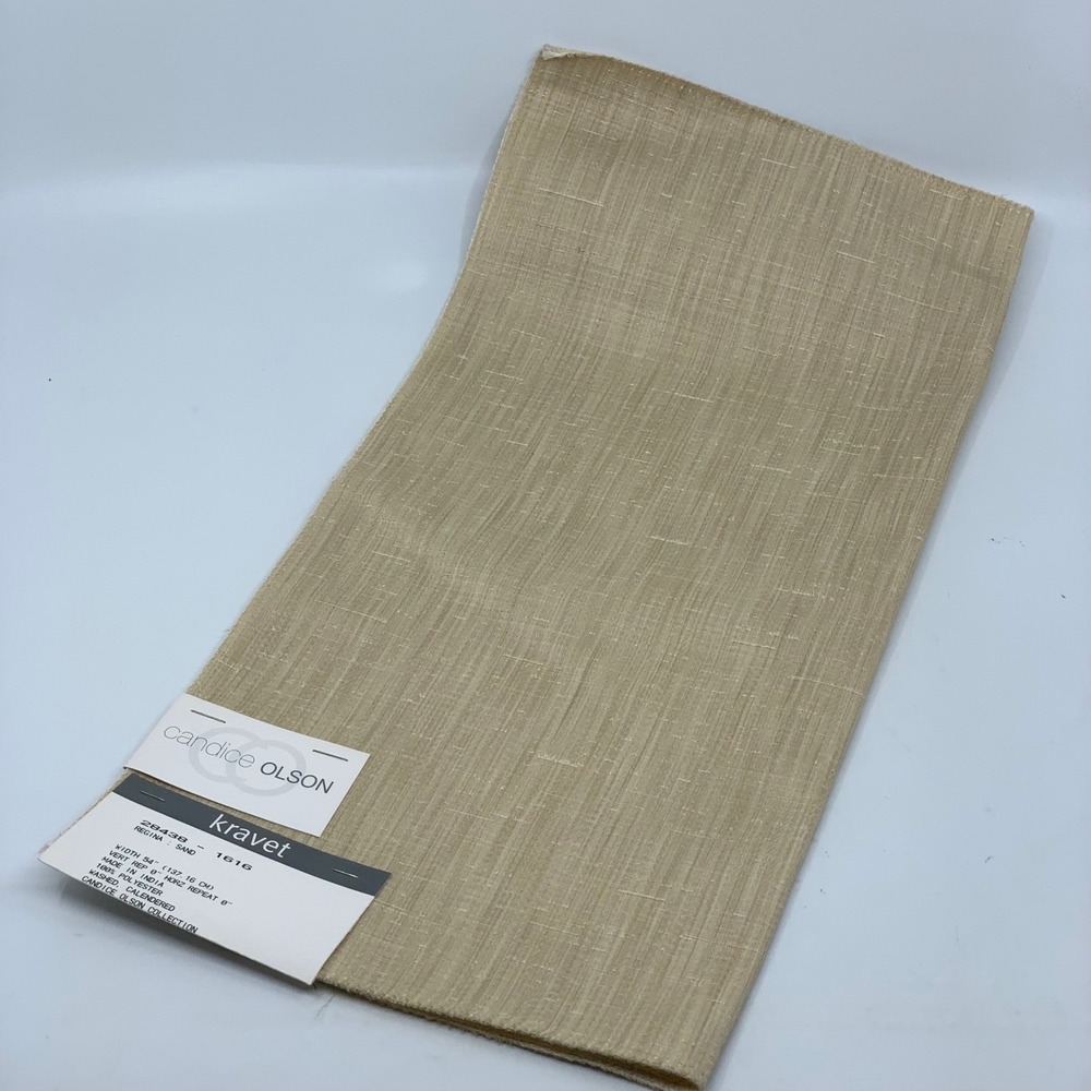 Kravet Candice Olson Regina Sand Beige Polyester Fabric‎ Sample Craft Remnant